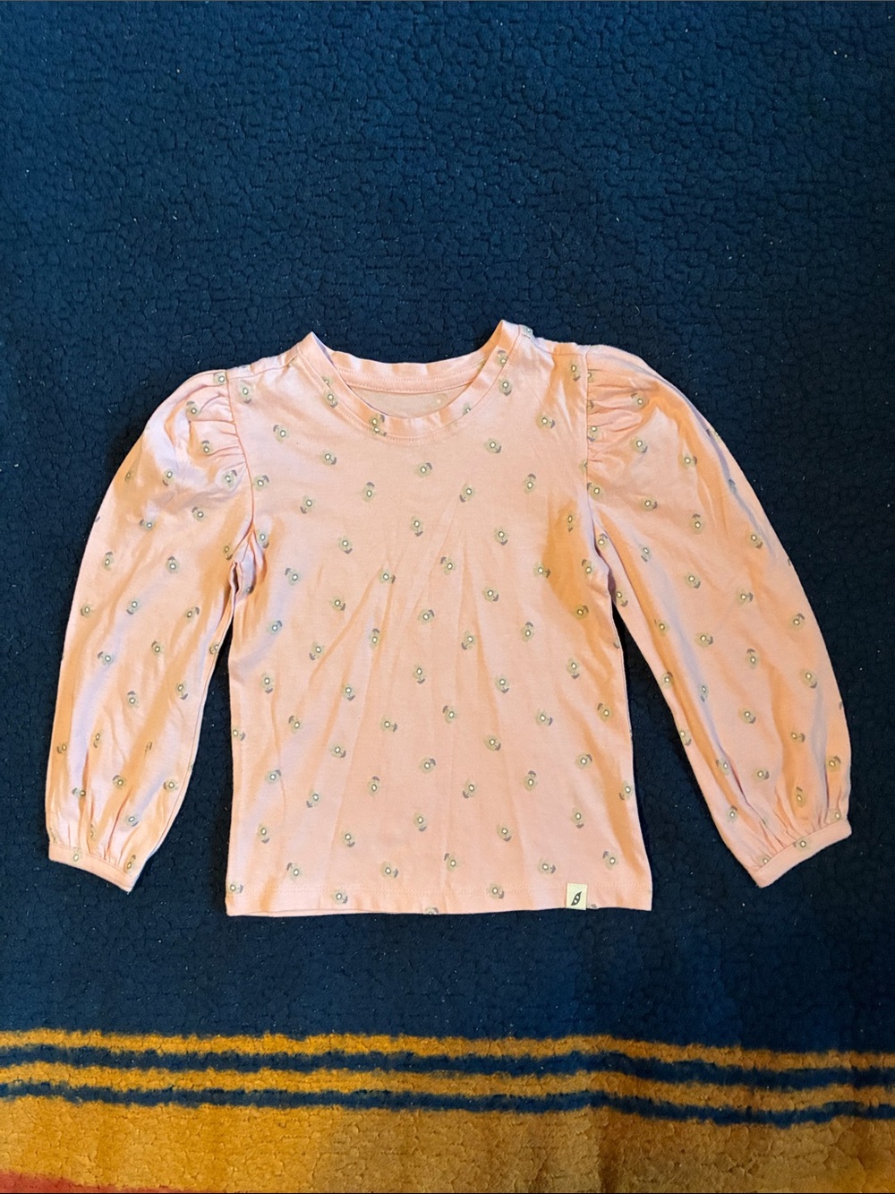 Easy peasy Girls' Light Pink Long-Sleeve Tee with Puff Shoulders